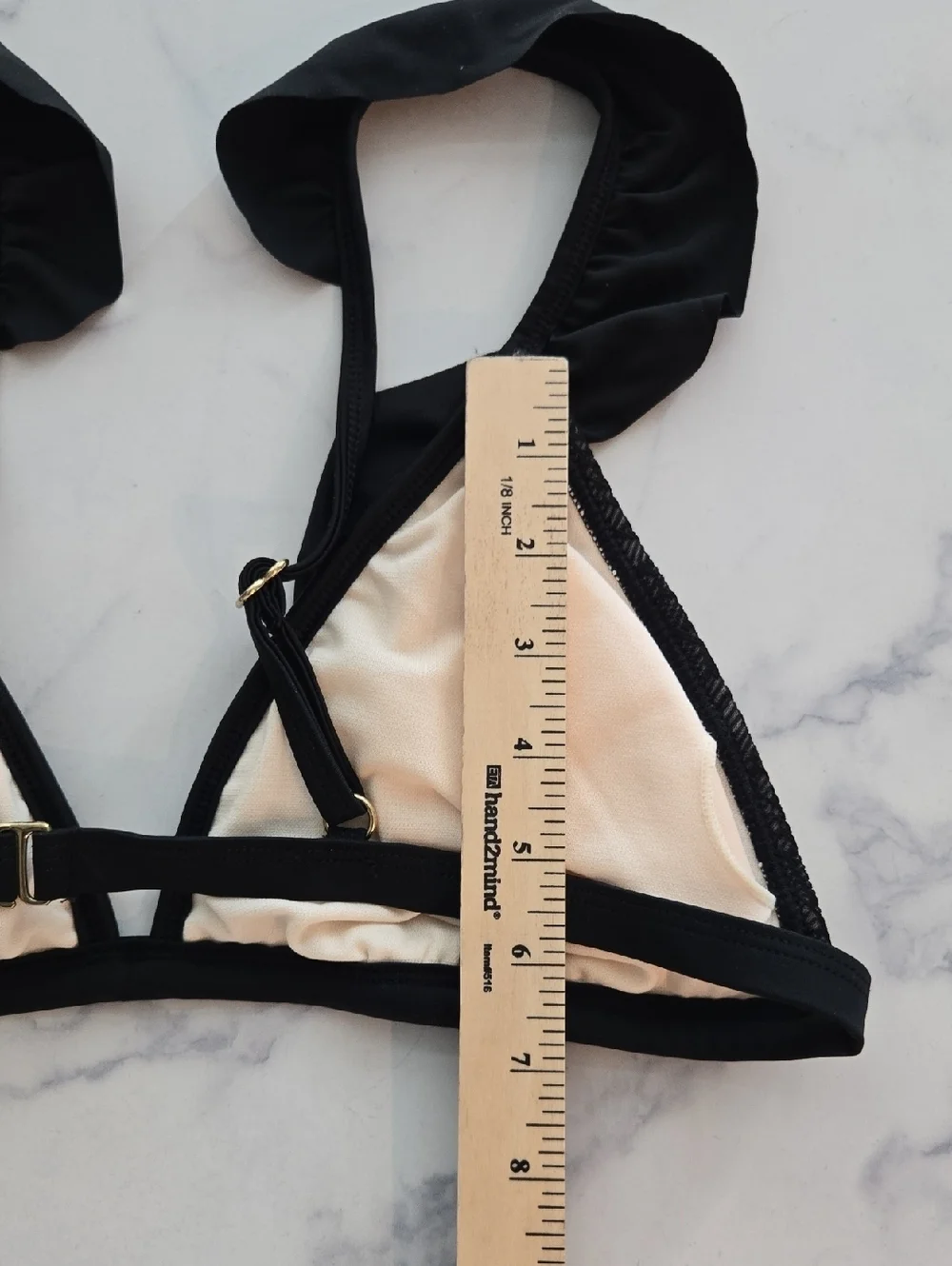 California Waves Womens Crochet Ruffled Bikini Swim Top Black Swimsuit Sz XL NWT